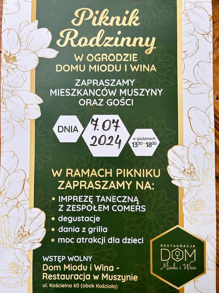 Piknik Rodzinny w Ogrodzie Domu Miodu i Wina