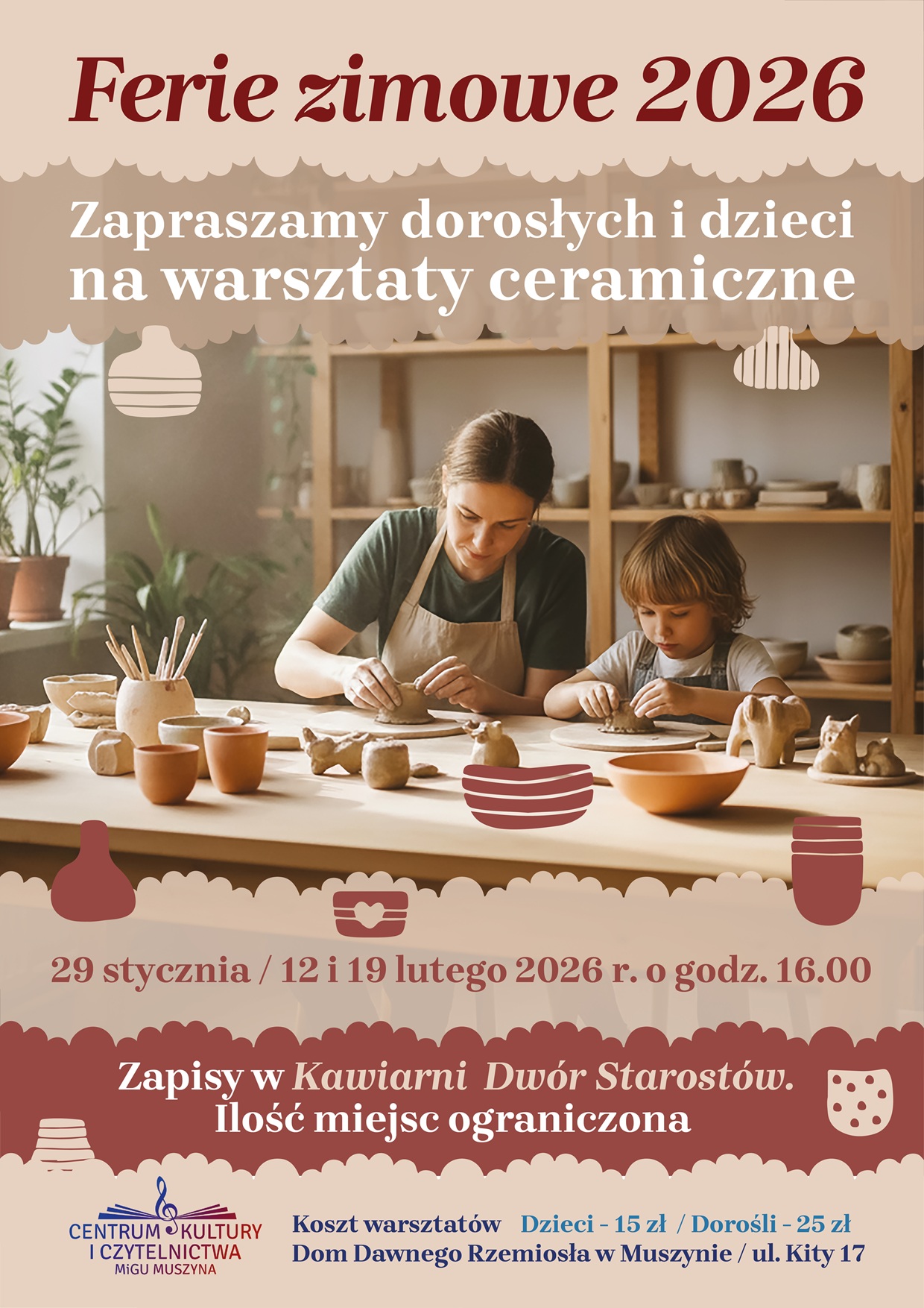 Ferie zimowe 2026 - warsztaty ceramiczne