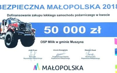 Województwo Małopolskie ponownie wspiera strażaków-ochotników