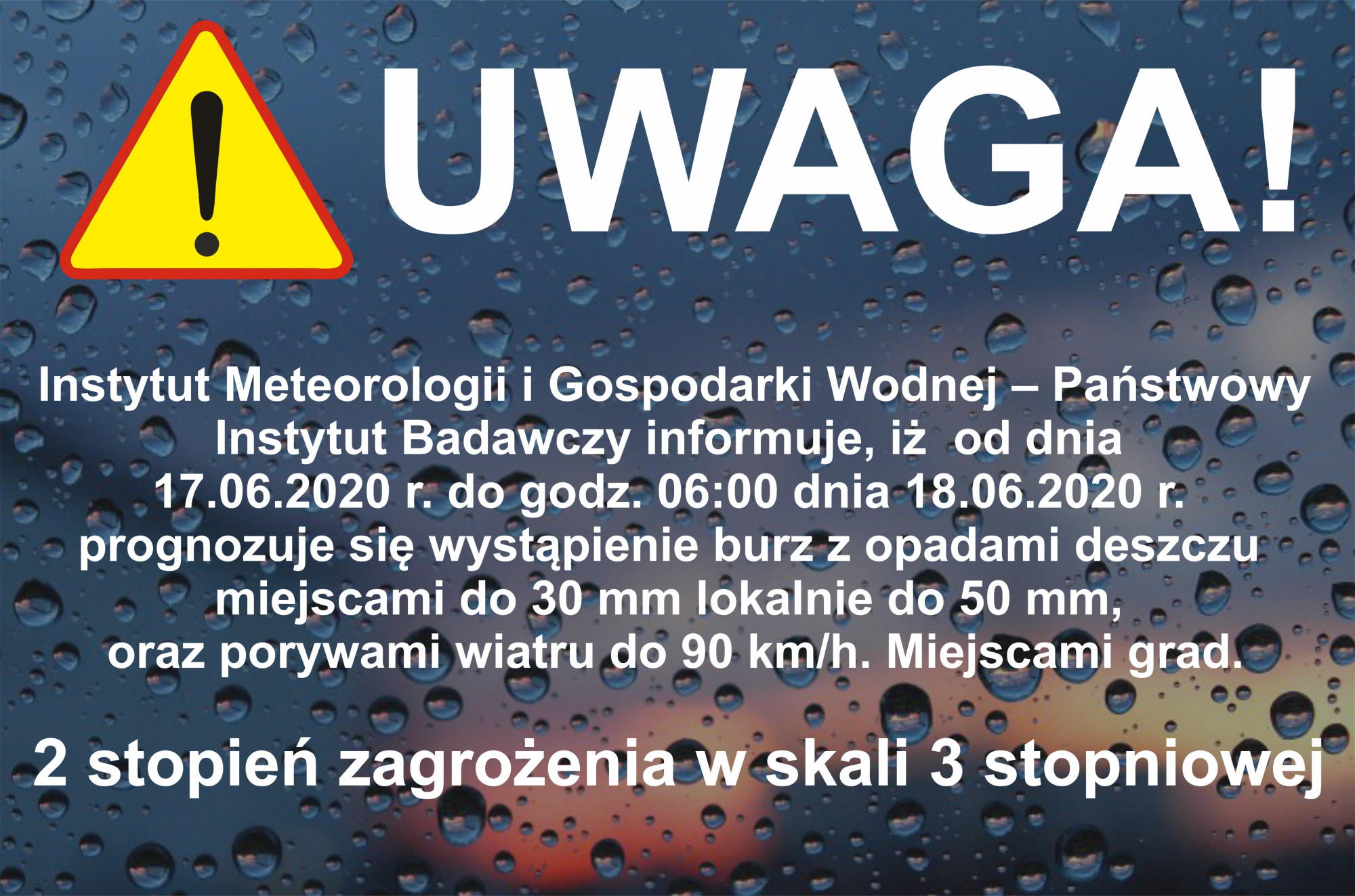 UWAGA! Intensywne opady deszczu!