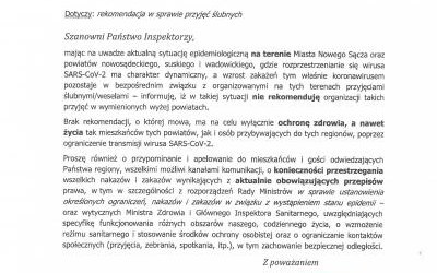 COVID-19 nowe rekomendacje wydane przez Małopolski Państwowy Wojewódzki Inspektorat Sanitarny oraz komunikat o dotyczący koronawirusa dla Powiatu Nowosądeckiego.
