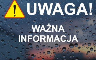 UWAGA! Intensywne opady deszczu 12-14.10.2020