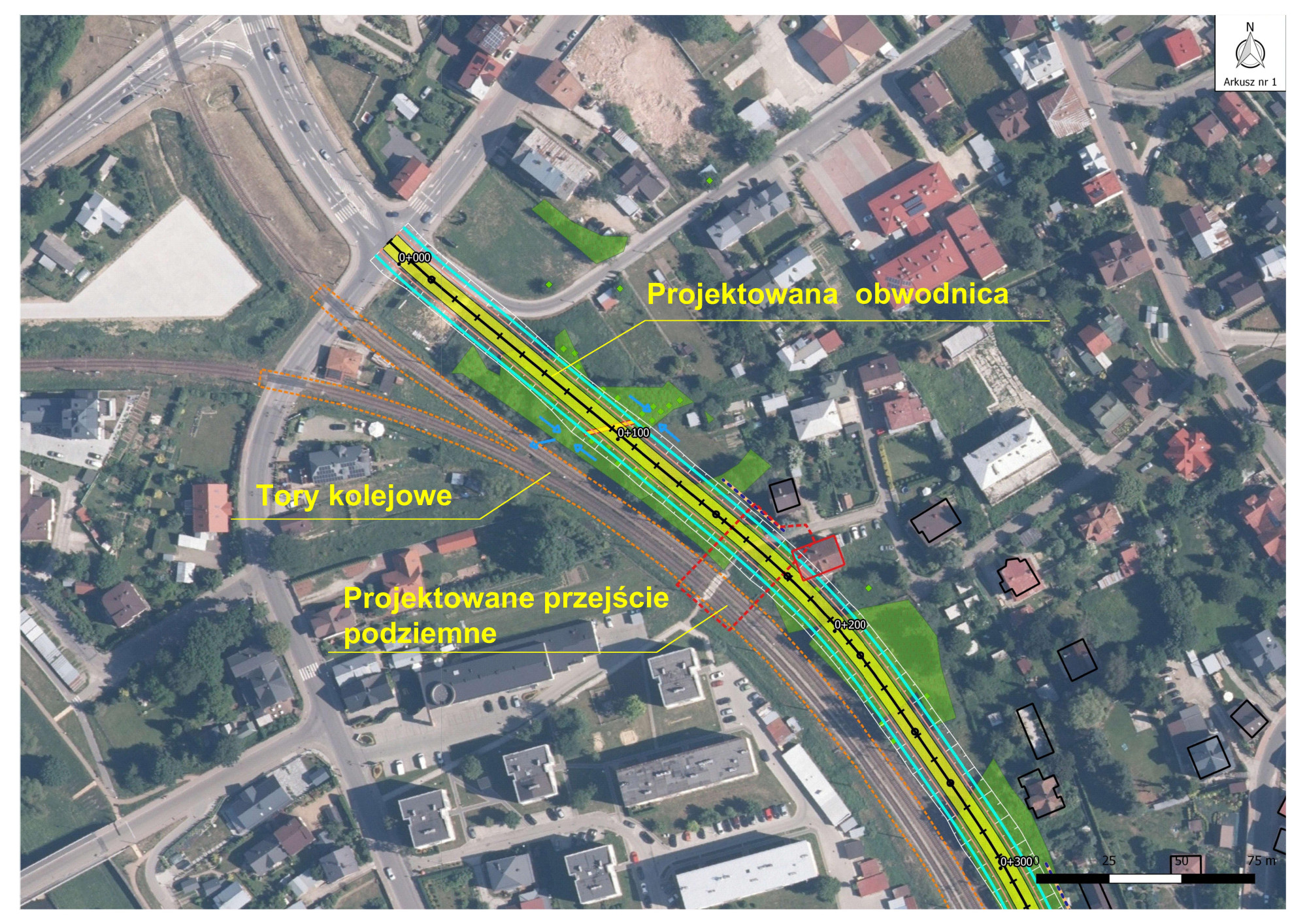 Przebieg projektowanego II etapu obwodnicy Muszyny