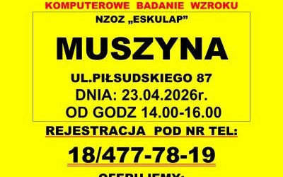 Bezpłatne, komputerowe badanie wzroku - 23.04.2026 r.