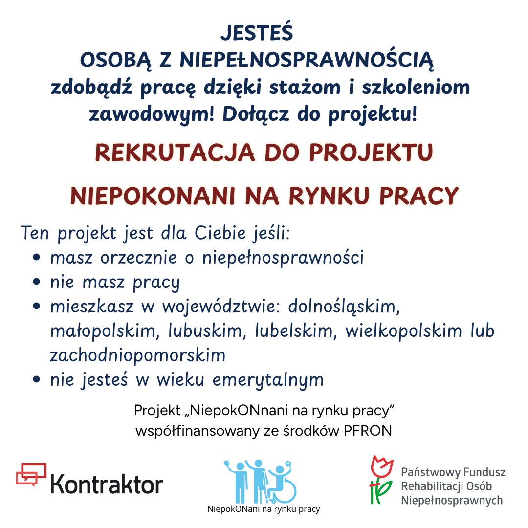 Rekrutacja do projektu „NiepokONani na rynku pracy”