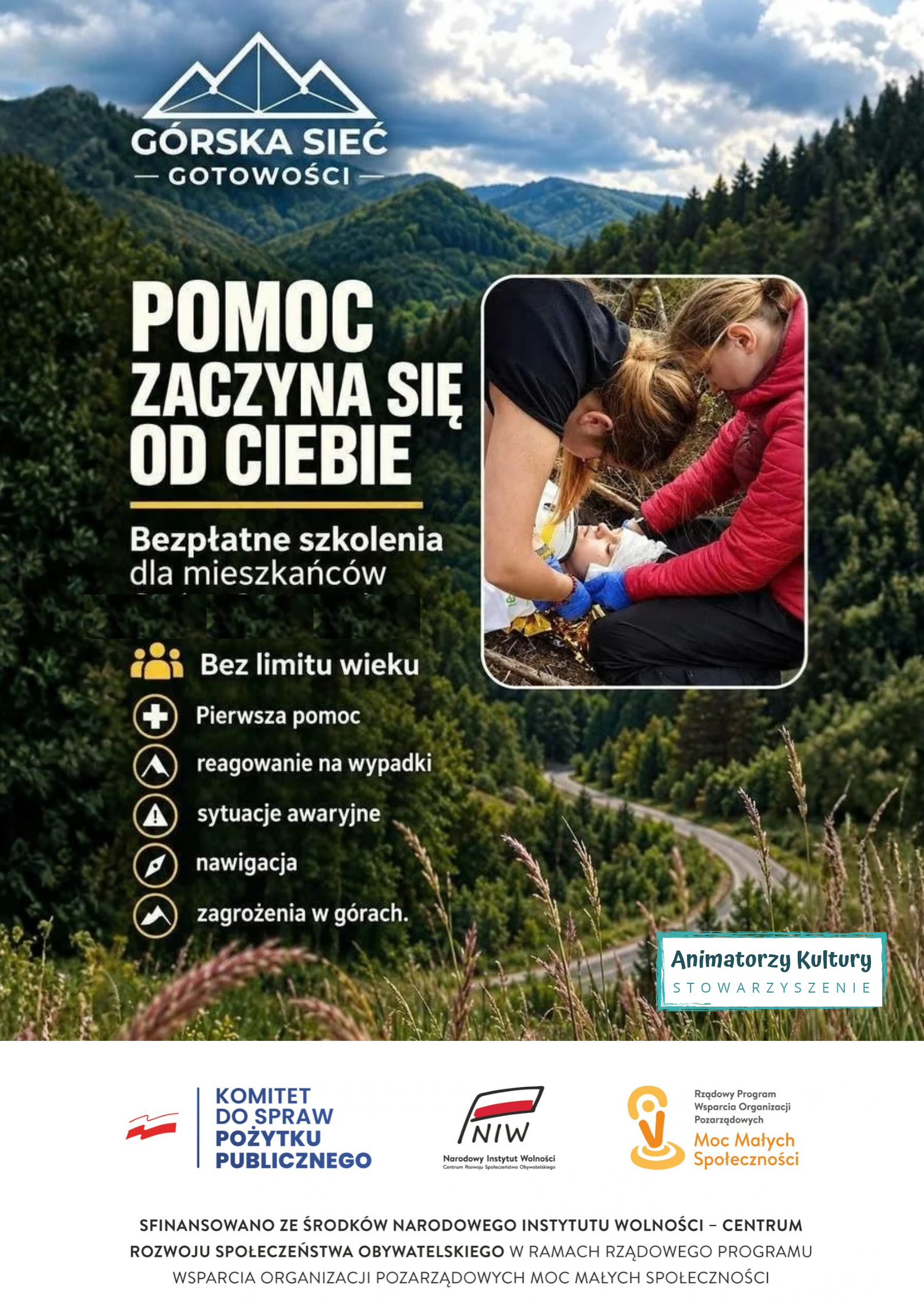 Gdy liczy się pierwsza reakcja. Bezpłatne szkolenia dla mieszkańców pięciu gmin.